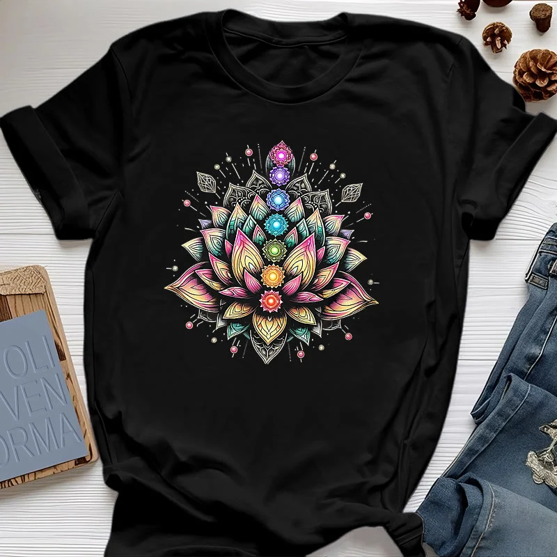 Olivenorma Chakra Lotusblume Yoga Meditation T-Shirt