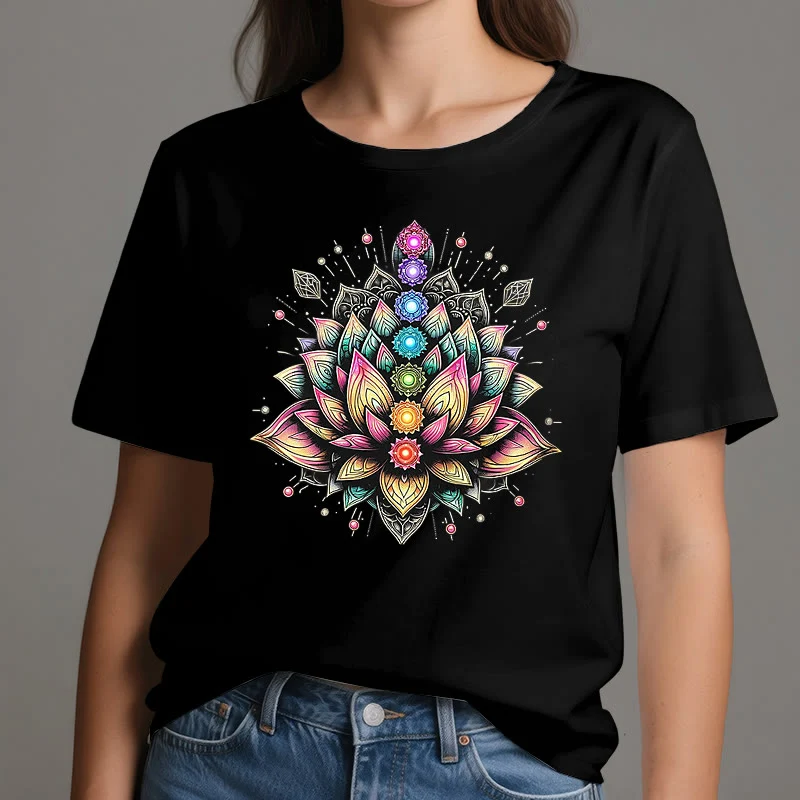 Olivenorma Chakra Lotusblume Yoga Meditation T-Shirt