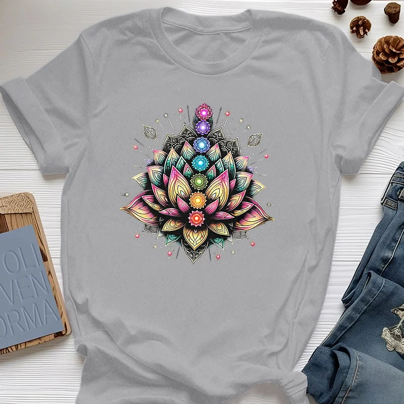 Olivenorma Chakra Lotusblume Yoga Meditation T-Shirt