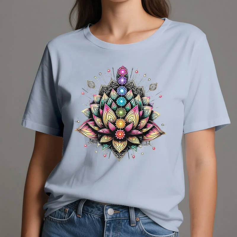 Olivenorma Chakra Lotusblume Yoga Meditation T-Shirt