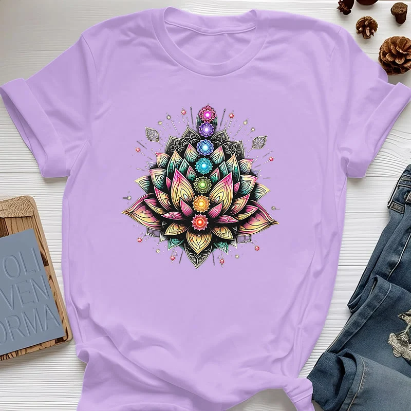 Olivenorma Chakra Lotusblume Yoga Meditation T-Shirt