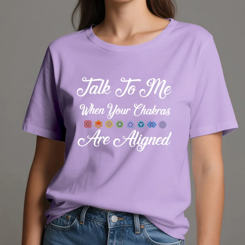 Olivenorma Yoga-T-Shirt „Sprich mit mir, wenn deine Chakren ausgerichtet sind“