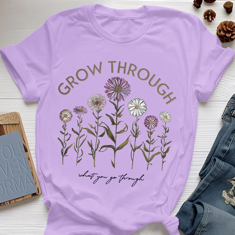 Olivenorma – T-Shirt mit Blumenmuster