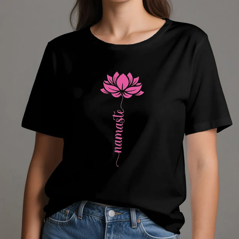 Olivenorma Namaste Lotus Yoga Baumwoll-T-Shirt