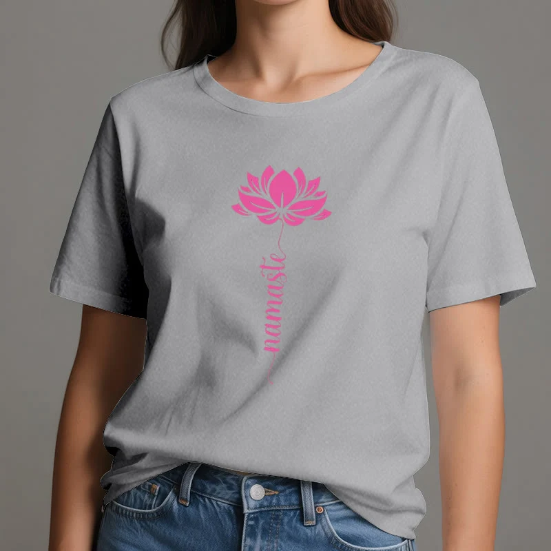 Olivenorma Namaste Lotus Yoga Baumwoll-T-Shirt