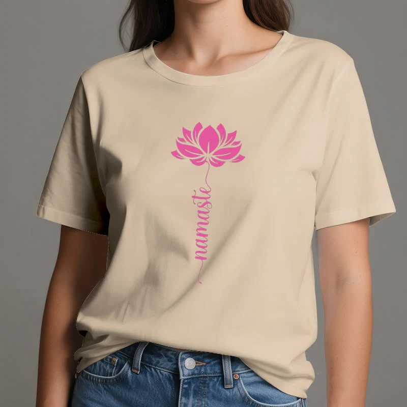 Olivenorma Namaste Lotus Yoga Baumwoll-T-Shirt
