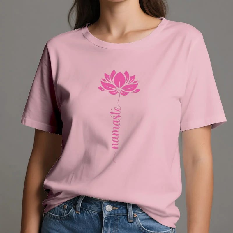Olivenorma Namaste Lotus Yoga Baumwoll-T-Shirt
