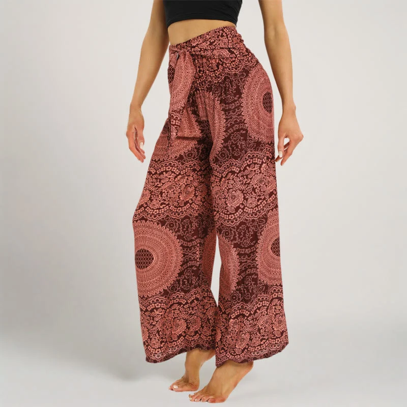 Olivenorma Mandala Boho Yogahose mit weitem Bein
