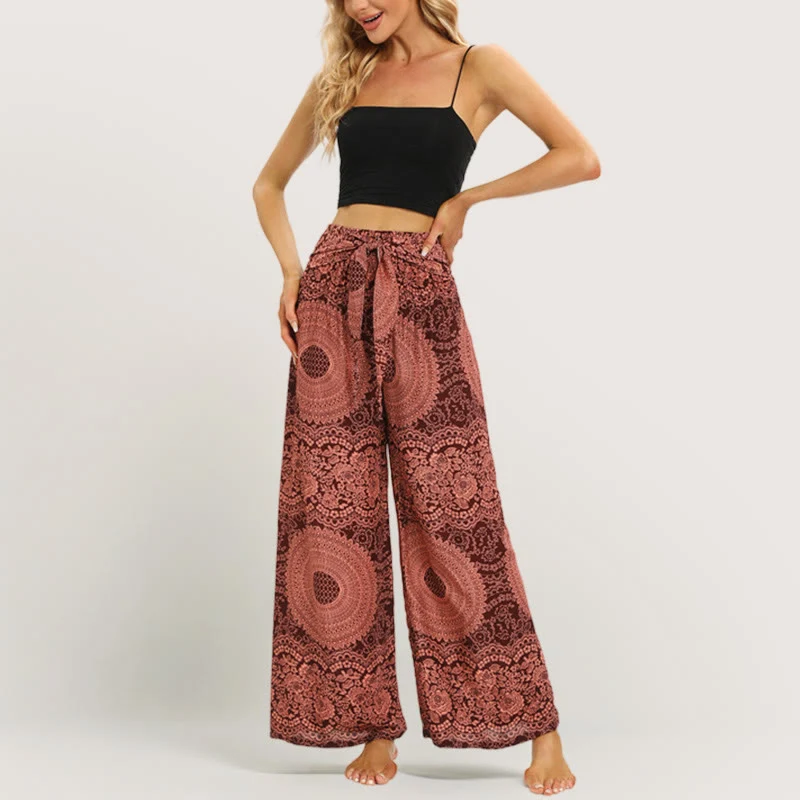 Olivenorma Mandala Boho Yogahose mit weitem Bein