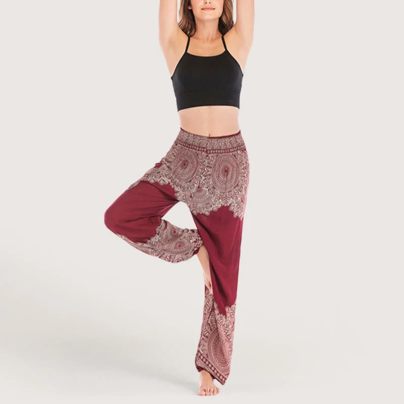 Olivenorma Boho Yoga-Loungehose mit Bündchen