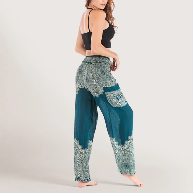 Olivenorma Boho Yoga-Loungehose mit Bündchen