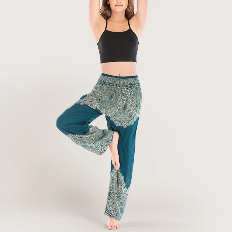 Olivenorma Boho Yoga-Loungehose mit Bündchen