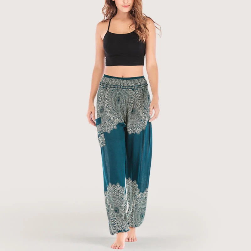 Olivenorma Boho Yoga-Loungehose mit Bündchen