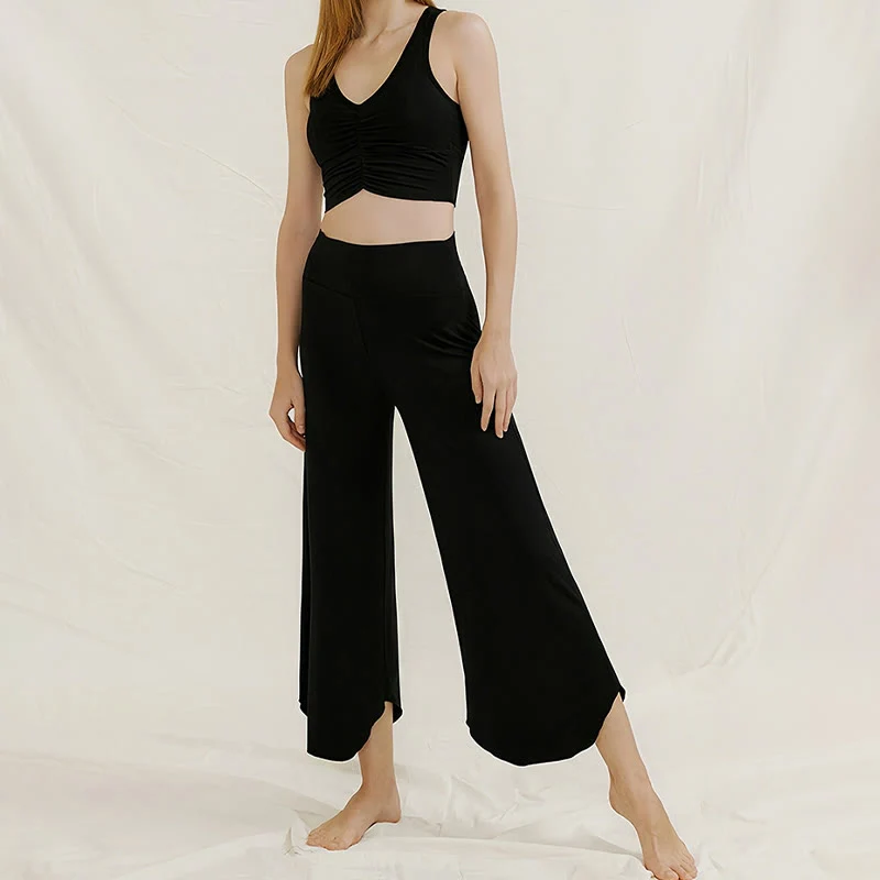 Olivenorma – Weiche, ausgestellte Yoga-Loungehose