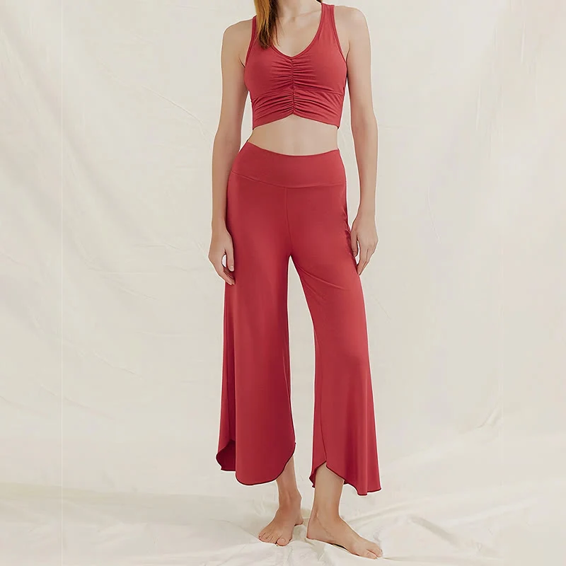 Olivenorma – Weiche, ausgestellte Yoga-Loungehose