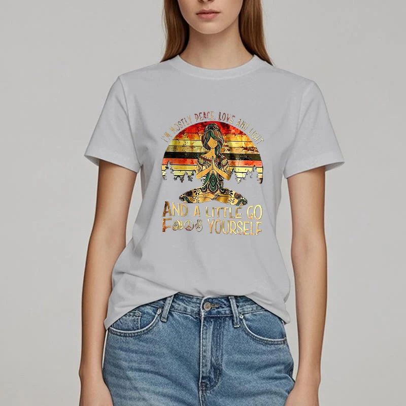 Olivenorma T-Shirt mit Aufschrift „Mostly Peace“