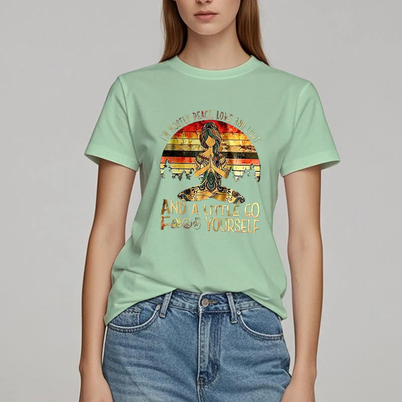 Olivenorma T-Shirt mit Aufschrift „Mostly Peace“