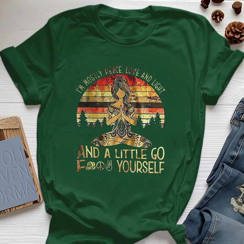 Olivenorma T-Shirt mit Aufschrift „Mostly Peace“