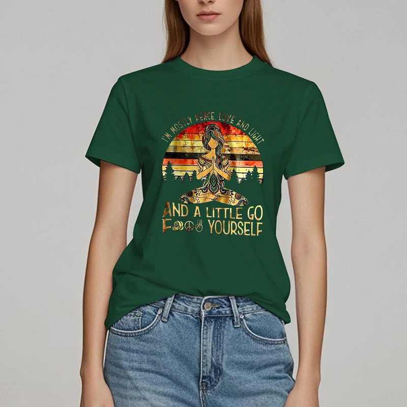 Olivenorma T-Shirt mit Aufschrift „Mostly Peace“