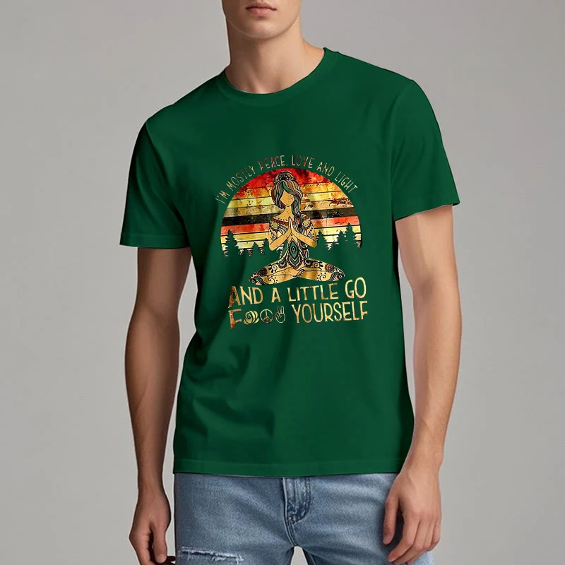 Olivenorma T-Shirt mit Aufschrift „Mostly Peace“