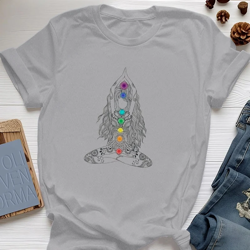 Olivenorma Chakra Meditation Baumwoll-T-Shirt