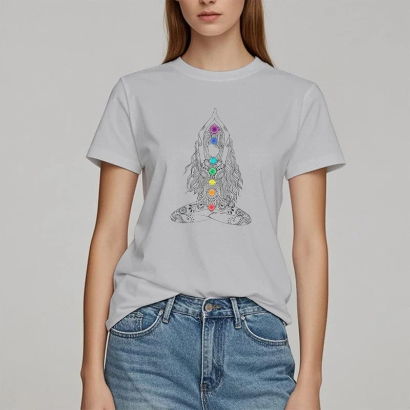 Olivenorma Chakra Meditation Baumwoll-T-Shirt
