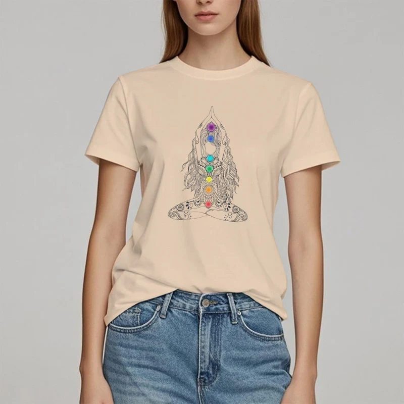 Olivenorma Chakra Meditation Baumwoll-T-Shirt