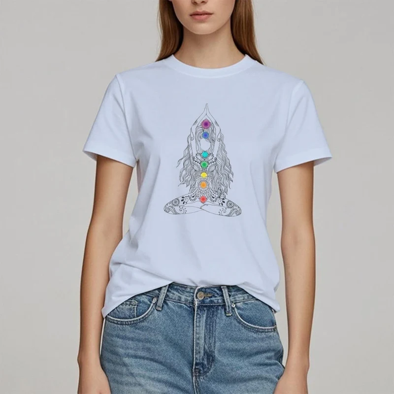 Olivenorma Chakra Meditation Baumwoll-T-Shirt