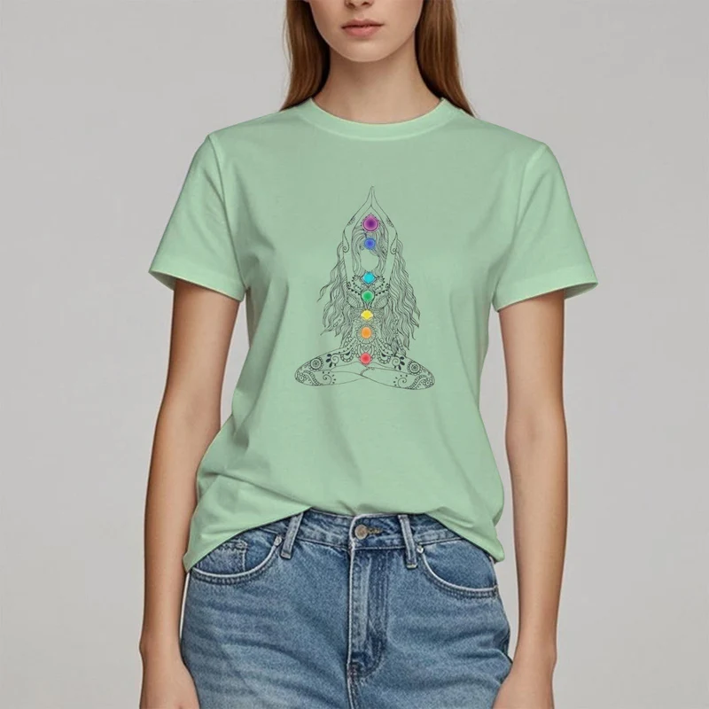 Olivenorma Chakra Meditation Baumwoll-T-Shirt