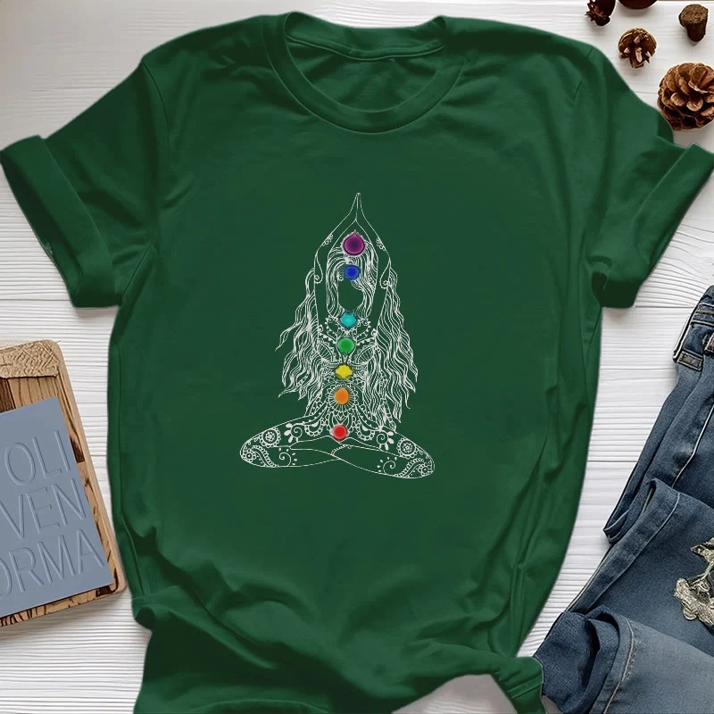 Olivenorma Chakra Meditation Baumwoll-T-Shirt