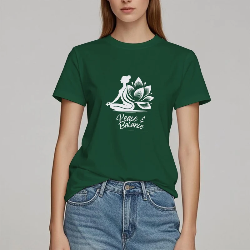 Olivenorma Peace & Balance Yoga Meditation Damen T-Shirt