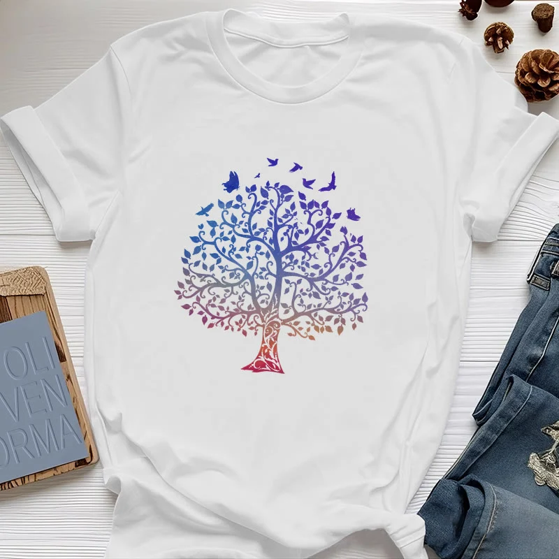 T-Shirt mit Olivenorma -Logo und „Baum des Lebens“-Aufdruck