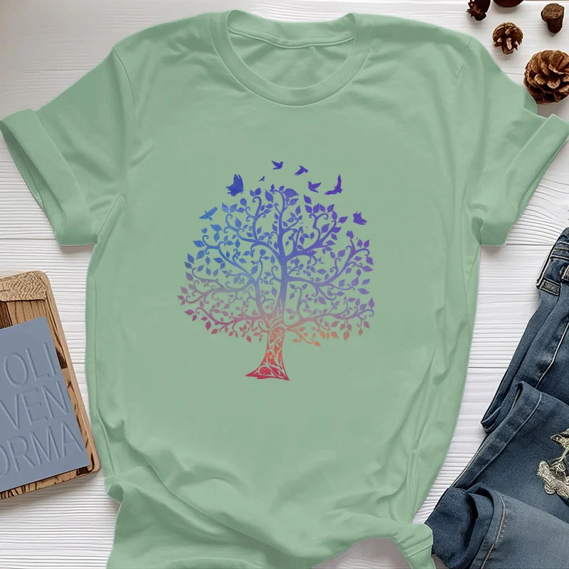 T-Shirt mit Olivenorma -Logo und „Baum des Lebens“-Aufdruck