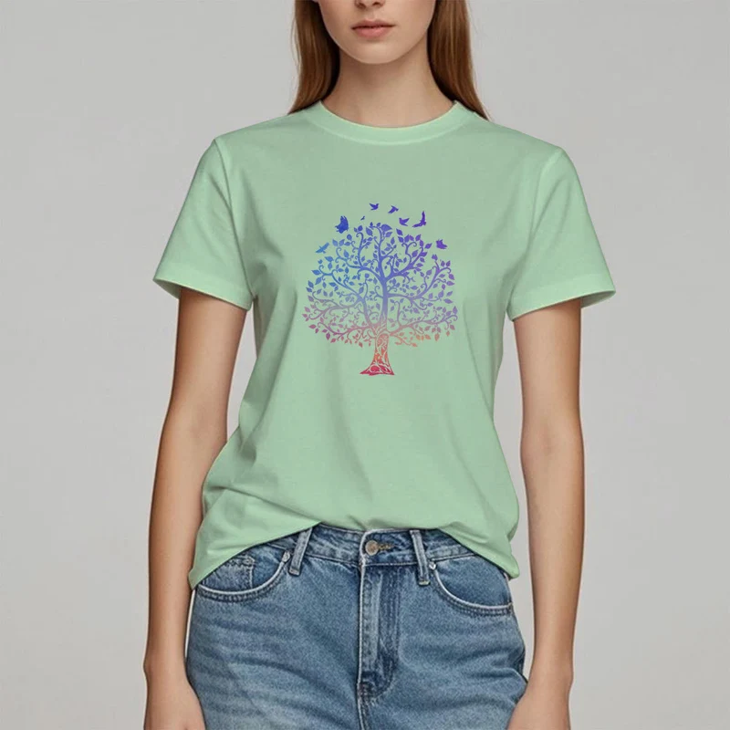 T-Shirt mit Olivenorma -Logo und „Baum des Lebens“-Aufdruck