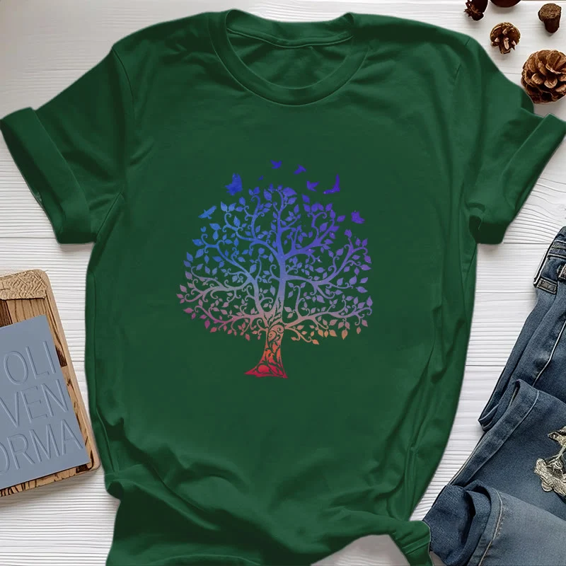 T-Shirt mit Olivenorma -Logo und „Baum des Lebens“-Aufdruck