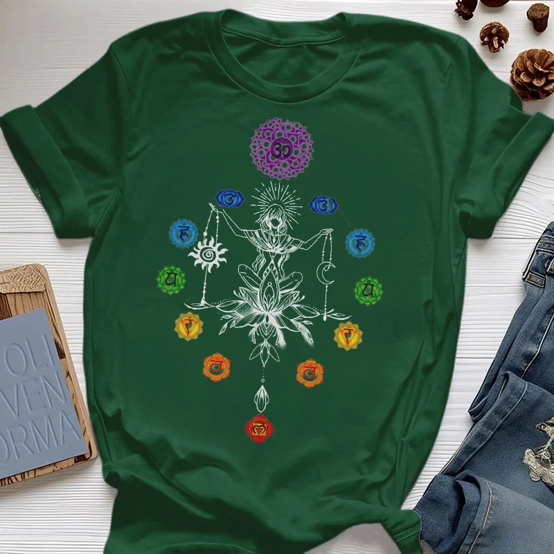 Olivenorma Verwurzeltes Chakra-Energie-T-Shirt