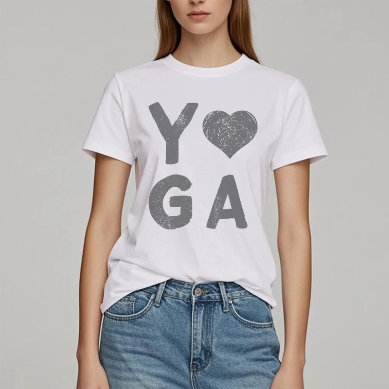 Olivenorma – Yoga-T-Shirt mit Herz-Print