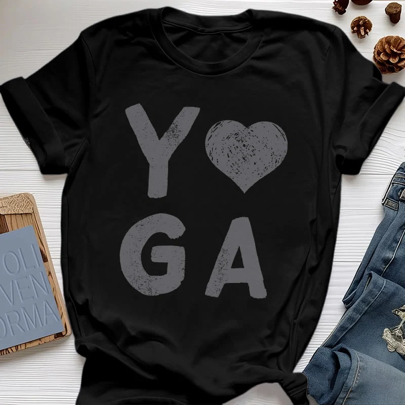 Olivenorma – Yoga-T-Shirt mit Herz-Print
