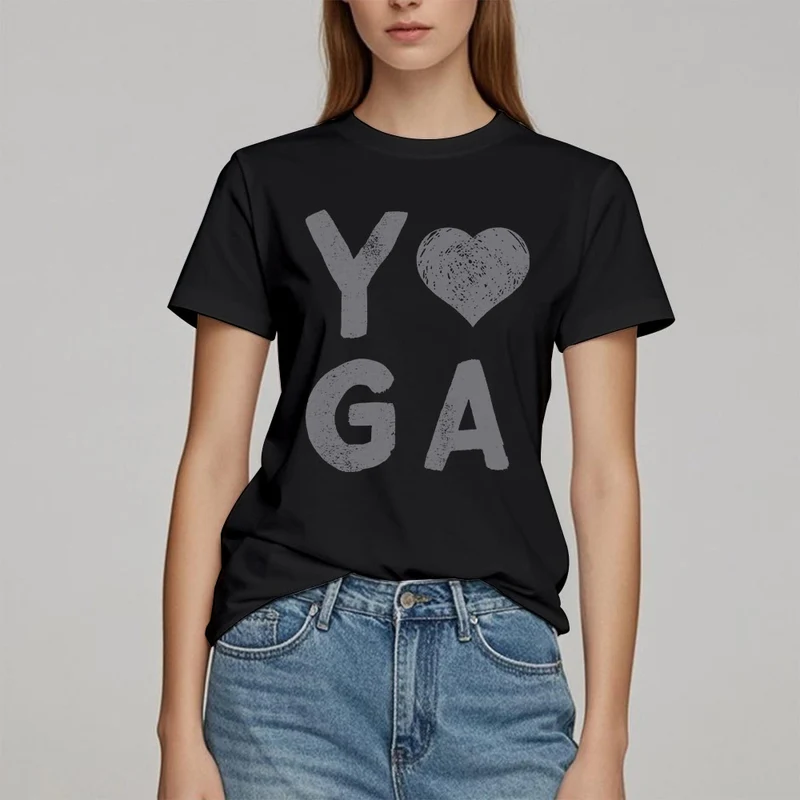 Olivenorma – Yoga-T-Shirt mit Herz-Print