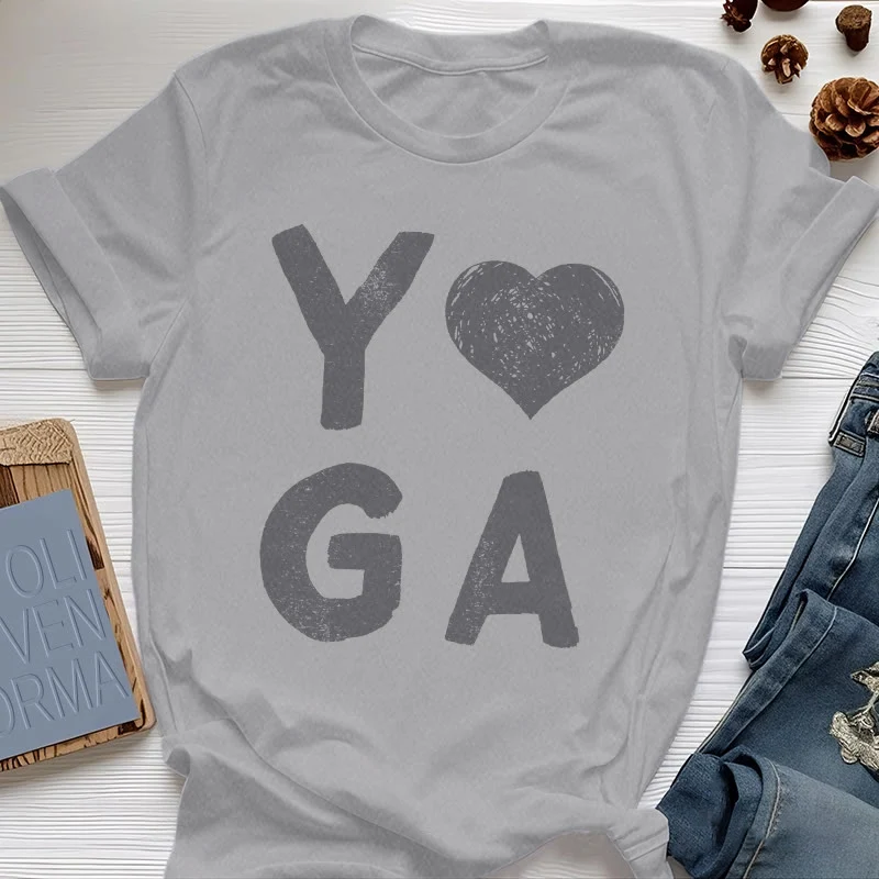 Olivenorma – Yoga-T-Shirt mit Herz-Print