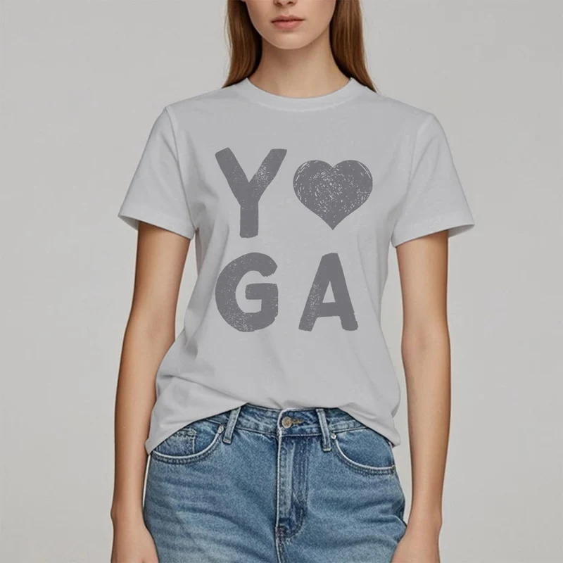 Olivenorma – Yoga-T-Shirt mit Herz-Print