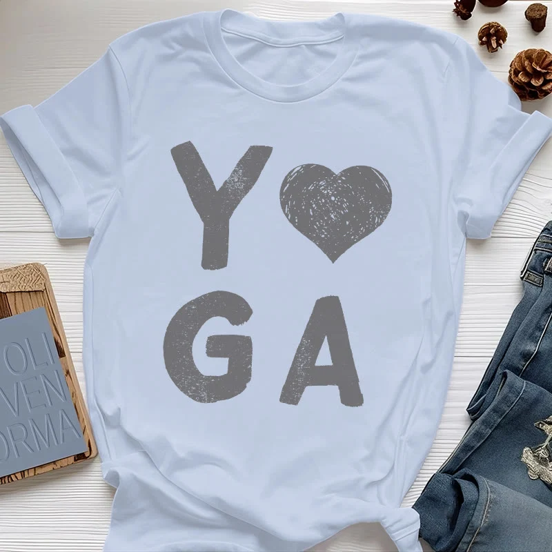 Olivenorma – Yoga-T-Shirt mit Herz-Print
