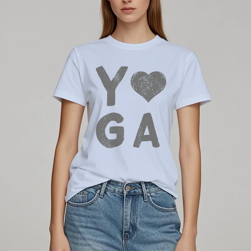 Olivenorma – Yoga-T-Shirt mit Herz-Print