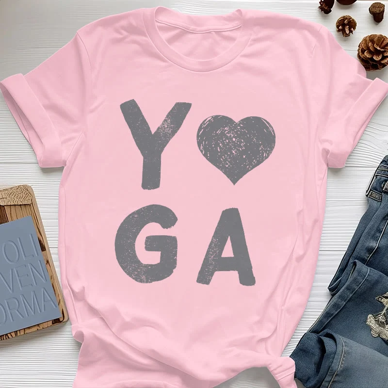 Olivenorma – Yoga-T-Shirt mit Herz-Print