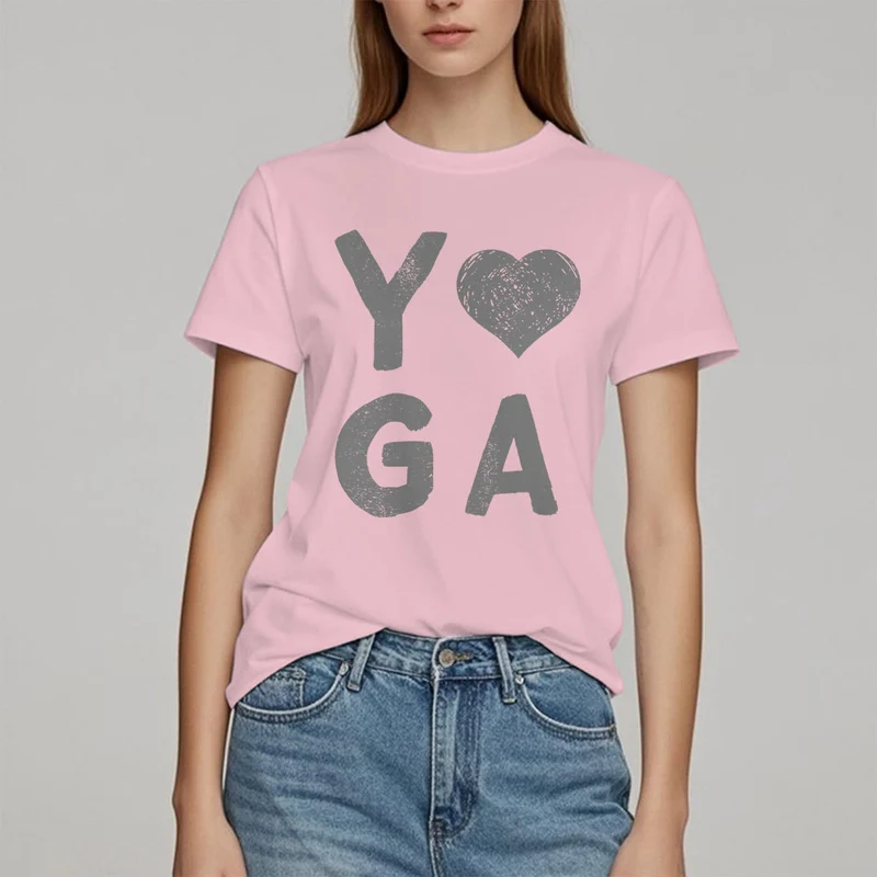Olivenorma – Yoga-T-Shirt mit Herz-Print