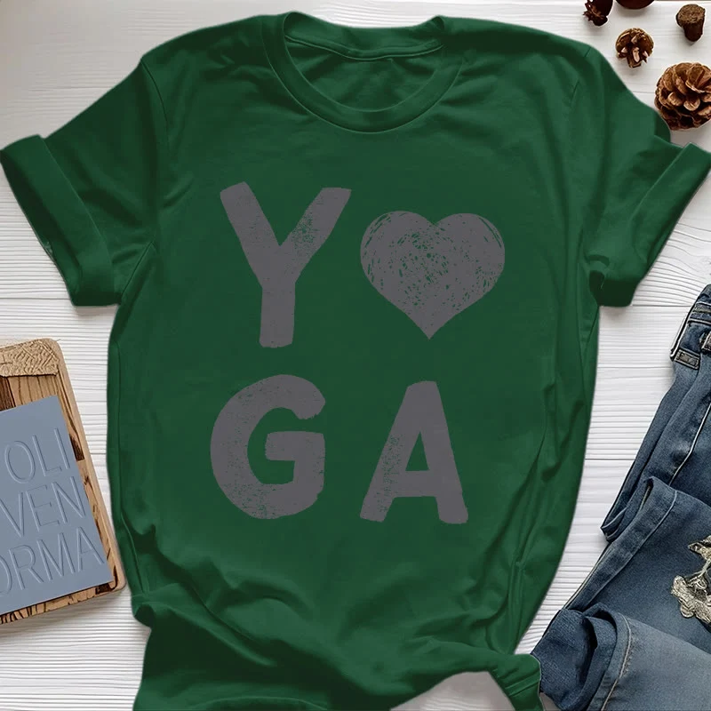 Olivenorma – Yoga-T-Shirt mit Herz-Print