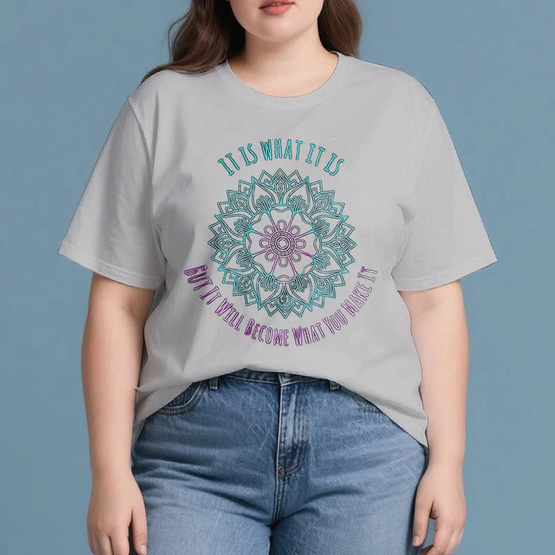 Olivenorma "Es ist, was es ist Tee" Mandala Zitat T-Shirt