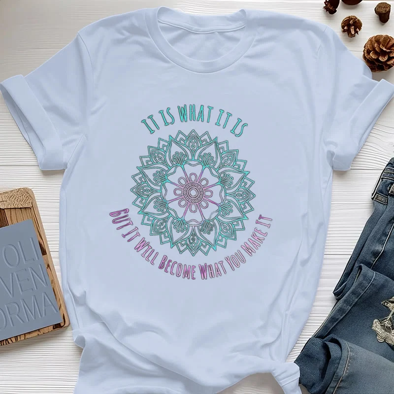 Olivenorma "Es ist, was es ist Tee" Mandala Zitat T-Shirt