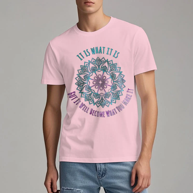 Olivenorma "Es ist, was es ist Tee" Mandala Zitat T-Shirt