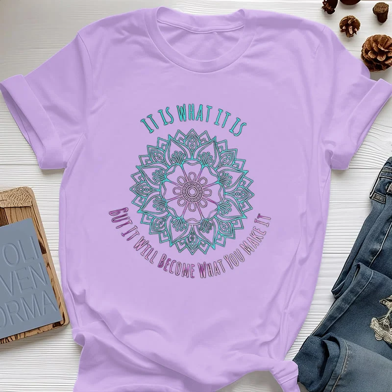 Olivenorma "Es ist, was es ist Tee" Mandala Zitat T-Shirt